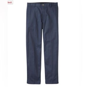 LL Bean Men's Wrinkle-Free Double L® Chinos, Classic Fit, Plain Front Navy Blue